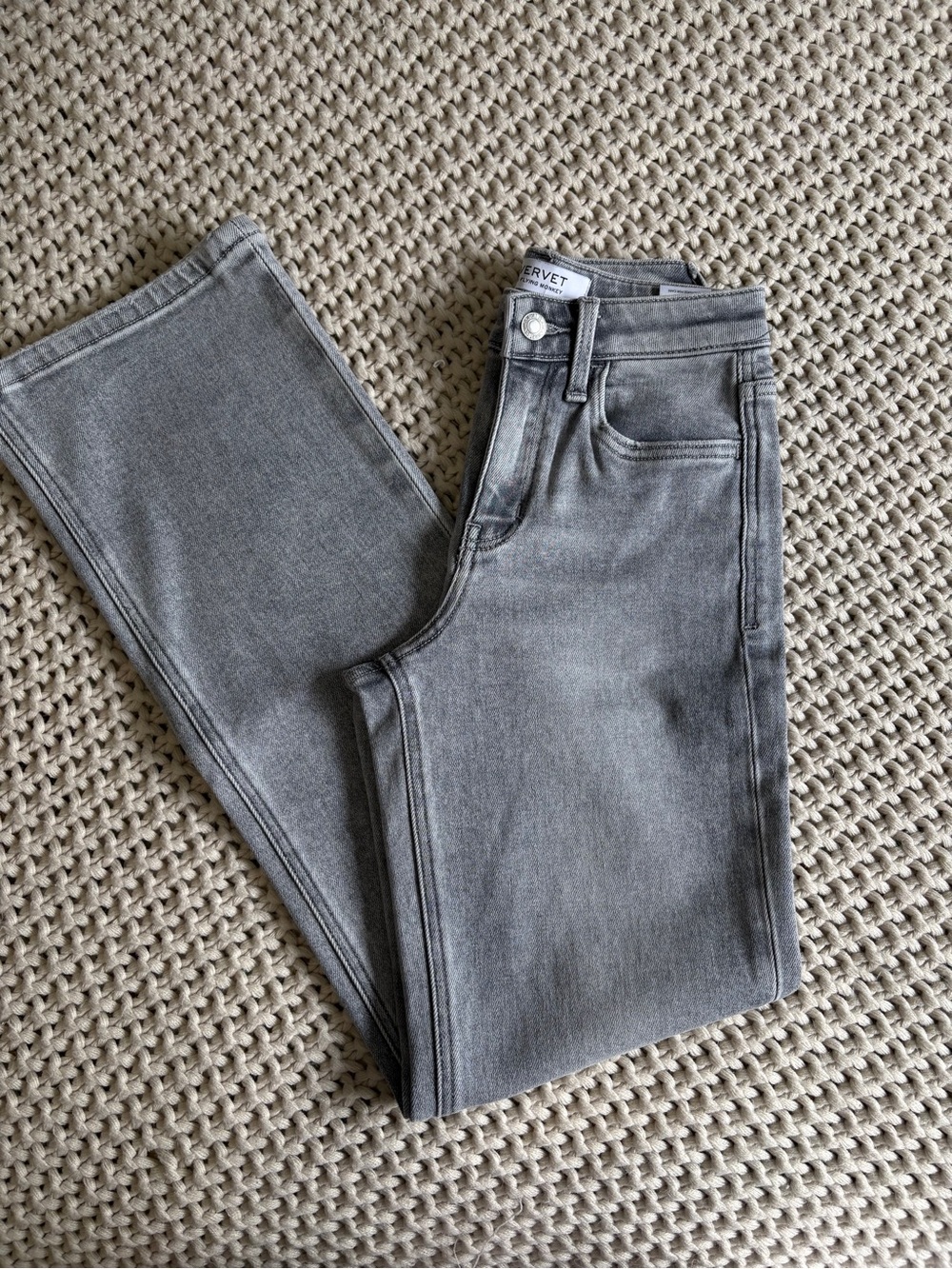 VERVET BY FLYING MONKEY Straight Leg Gray Jeans